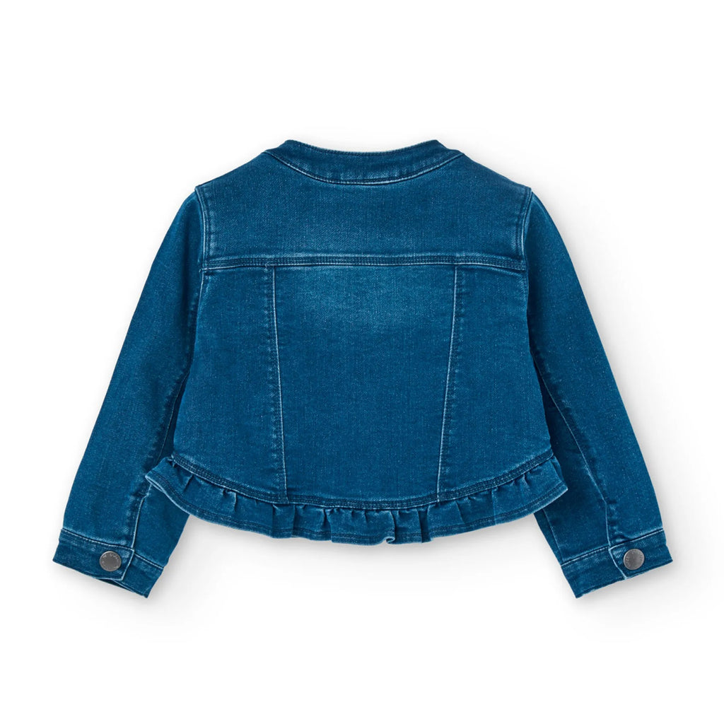 Giubbotto jeans corto con rouge blu scuro