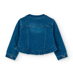 Giubbotto jeans corto con rouge blu scuro