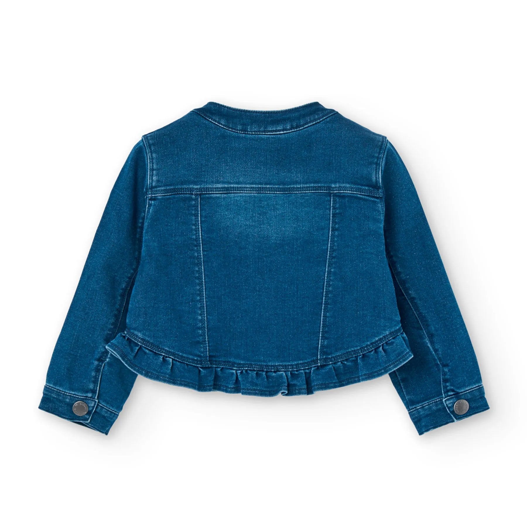 Giubbotto jeans corto con rouge blu scuro