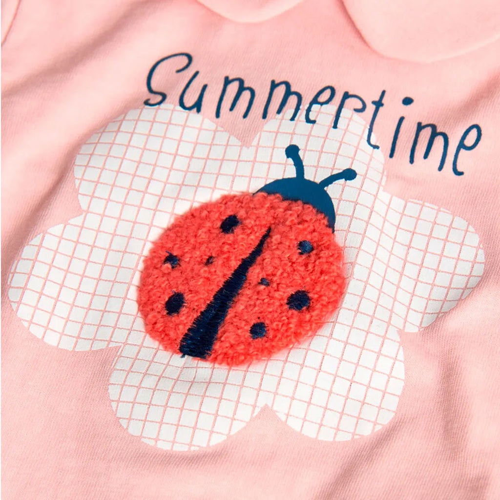 Completo coccinella rosa/quadretti