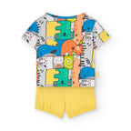 Completo t-shirt mezza manica e pantaloncini gialli