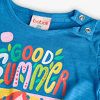 T-shirt mezza manica con nodo good summer indaco