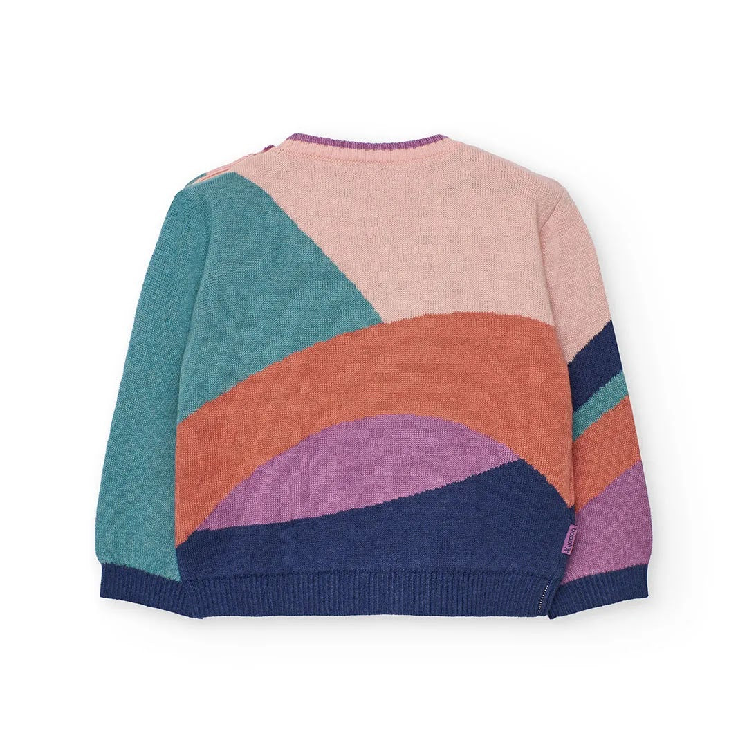 Maglione bambina fiore viola