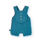 Completo t-shirt mezza manica e salopette ottanio