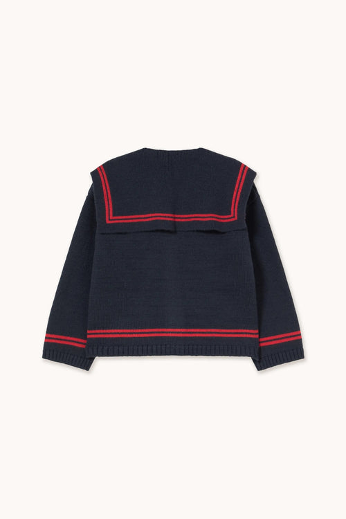 Cardigan colletto ampio marinaro