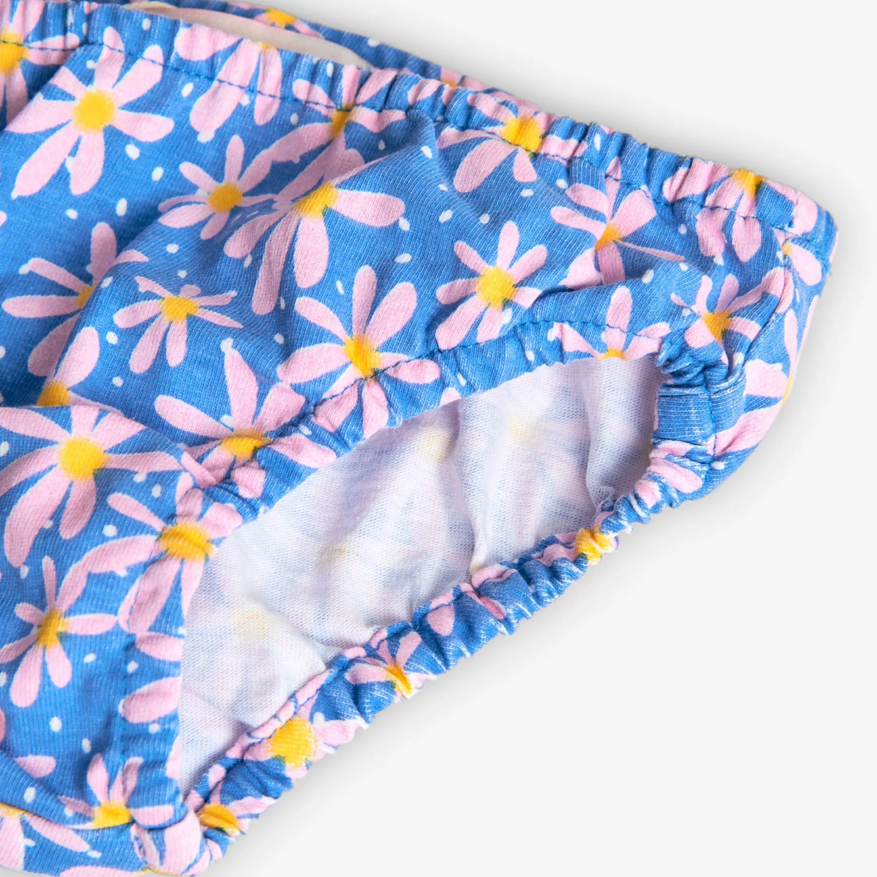 Vestito a fiori con balze blu vivace