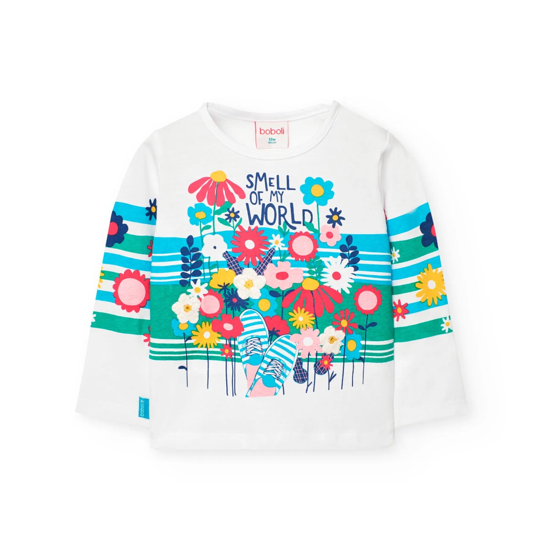 T-shirt manica lunga smell of my world bianco