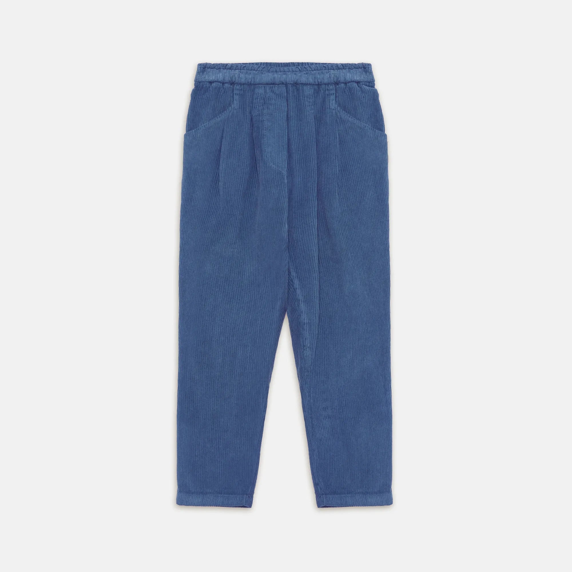 Pantalone basic velluto a coste blu