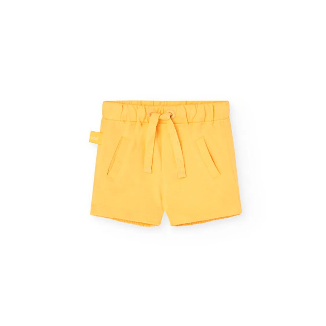 Completo t-shirt mezza manica e pantaloncini coccodrillo giallo