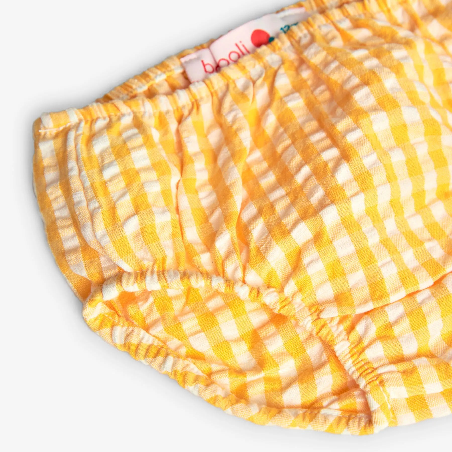 Vestito a balze vichy giallo sole