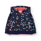 Felpa bambina cappuccio staccabile blu