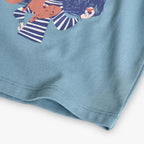 Maglietta manica lunga bambina blu lago