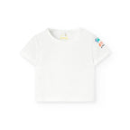 Completo t-shirt mezza manica e salopette stampa vivace