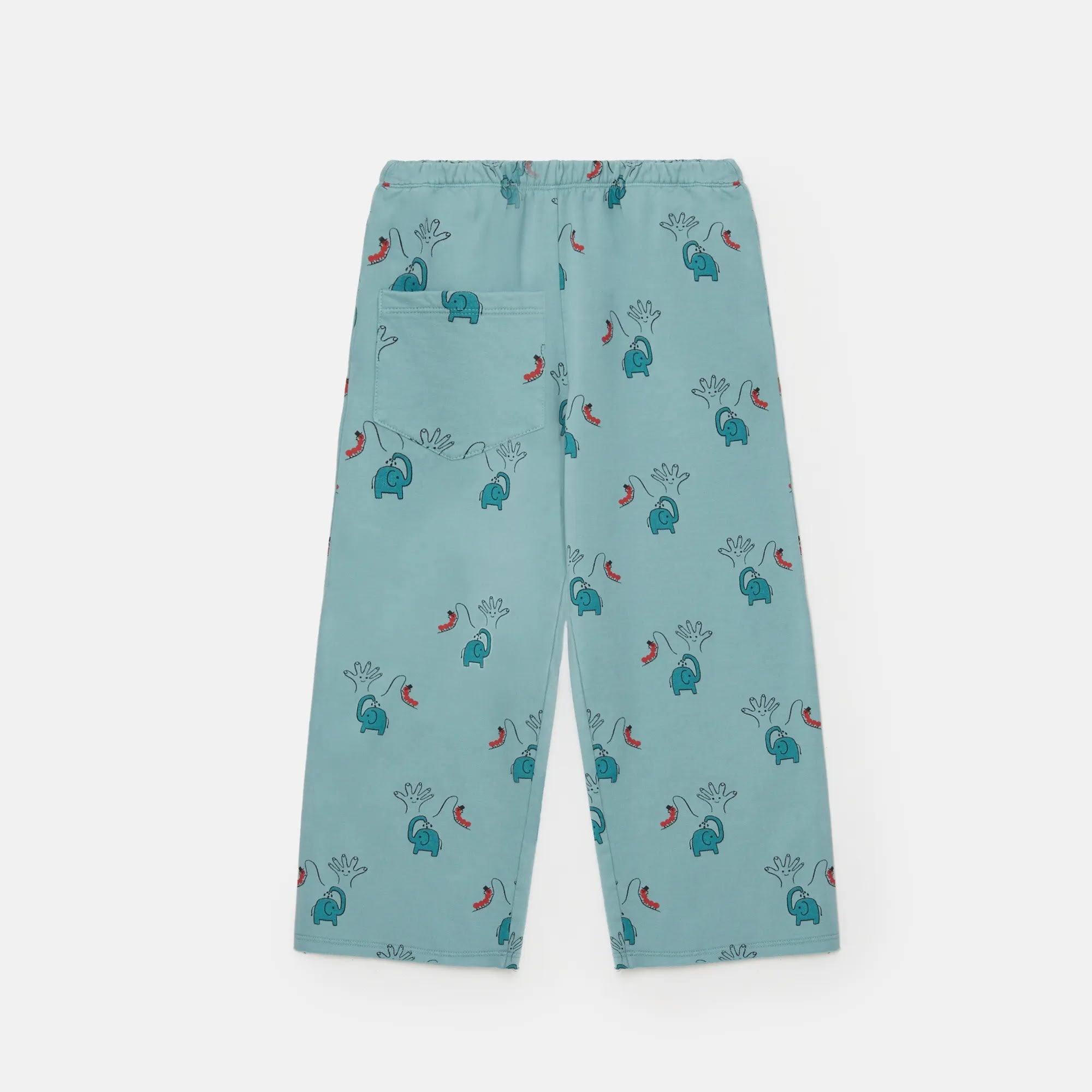 Pantaloni stampa elefanti verde