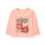T-shirt manica lunga con retro san gallo rosa