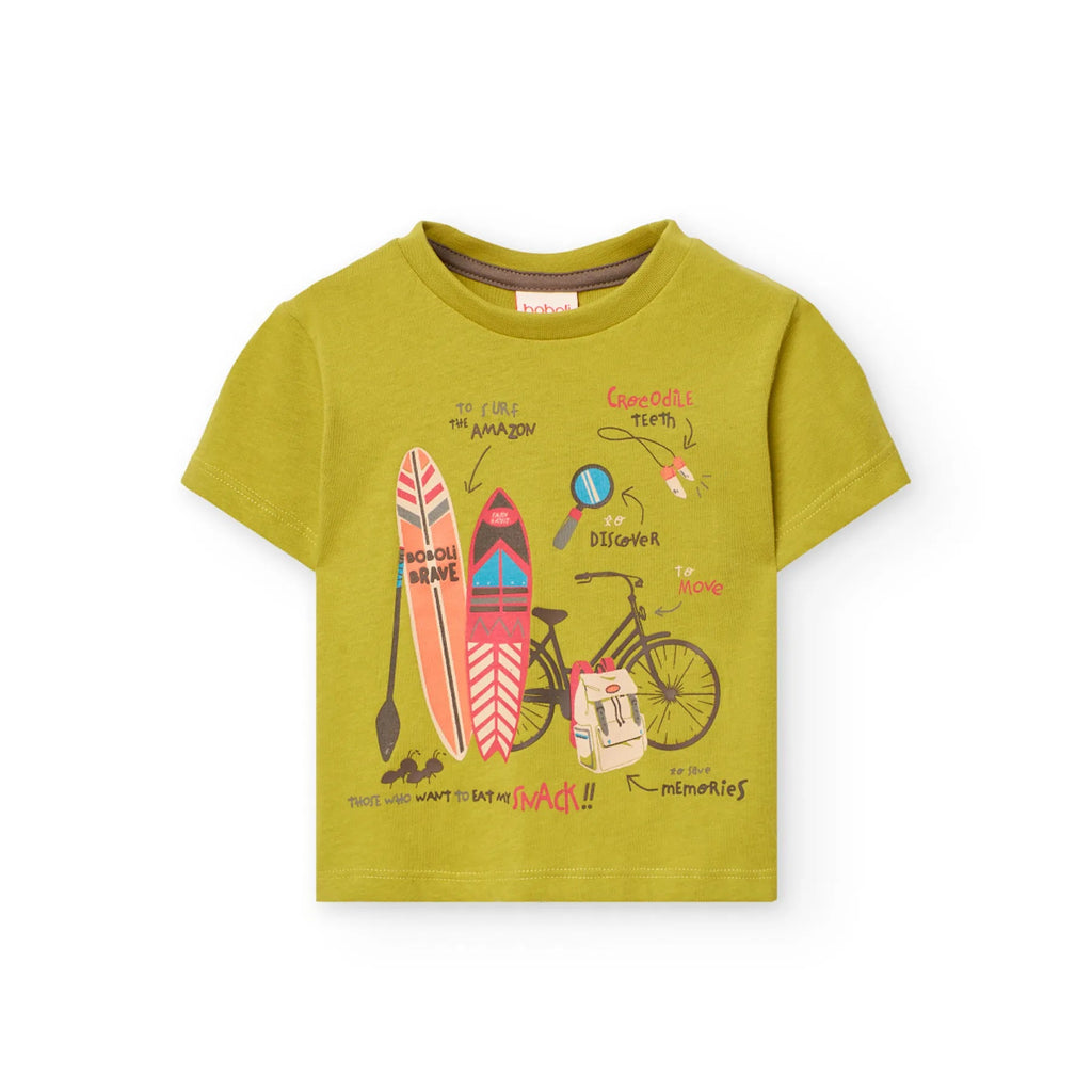 T-shirt mezza manica zaino in spalla verde cactus