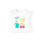 Completo t-shirt giromanica con culotte vichy rosa