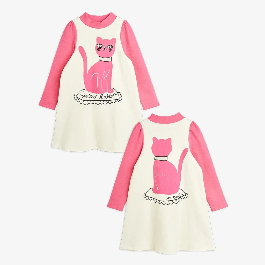 Vestito stampa gatto bianco