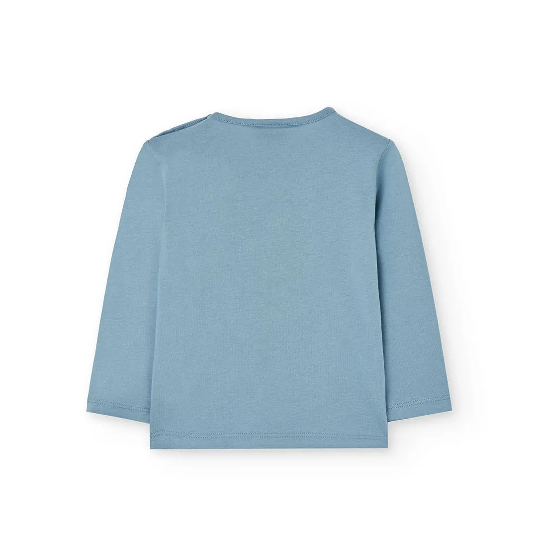 Maglietta manica lunga bambina blu lago