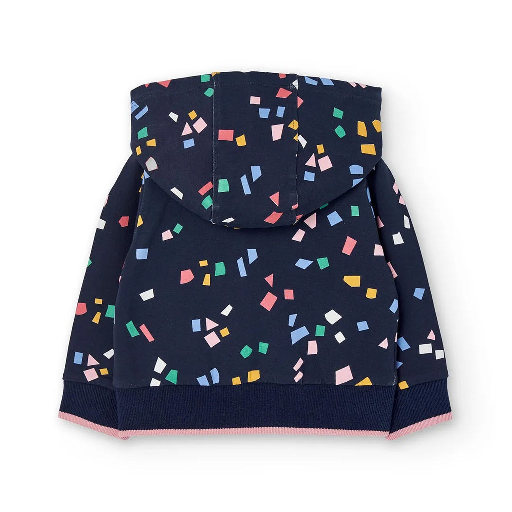 Felpa bambina cappuccio staccabile blu