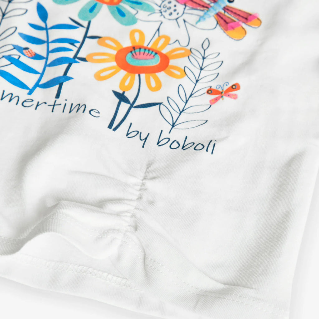 T-shirt mezza manica bianca summer time