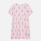 Vestito all over con bouquet e tasche rosa