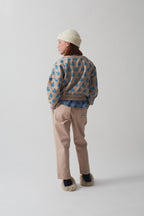 Cardigan morbido con mele all over topo
