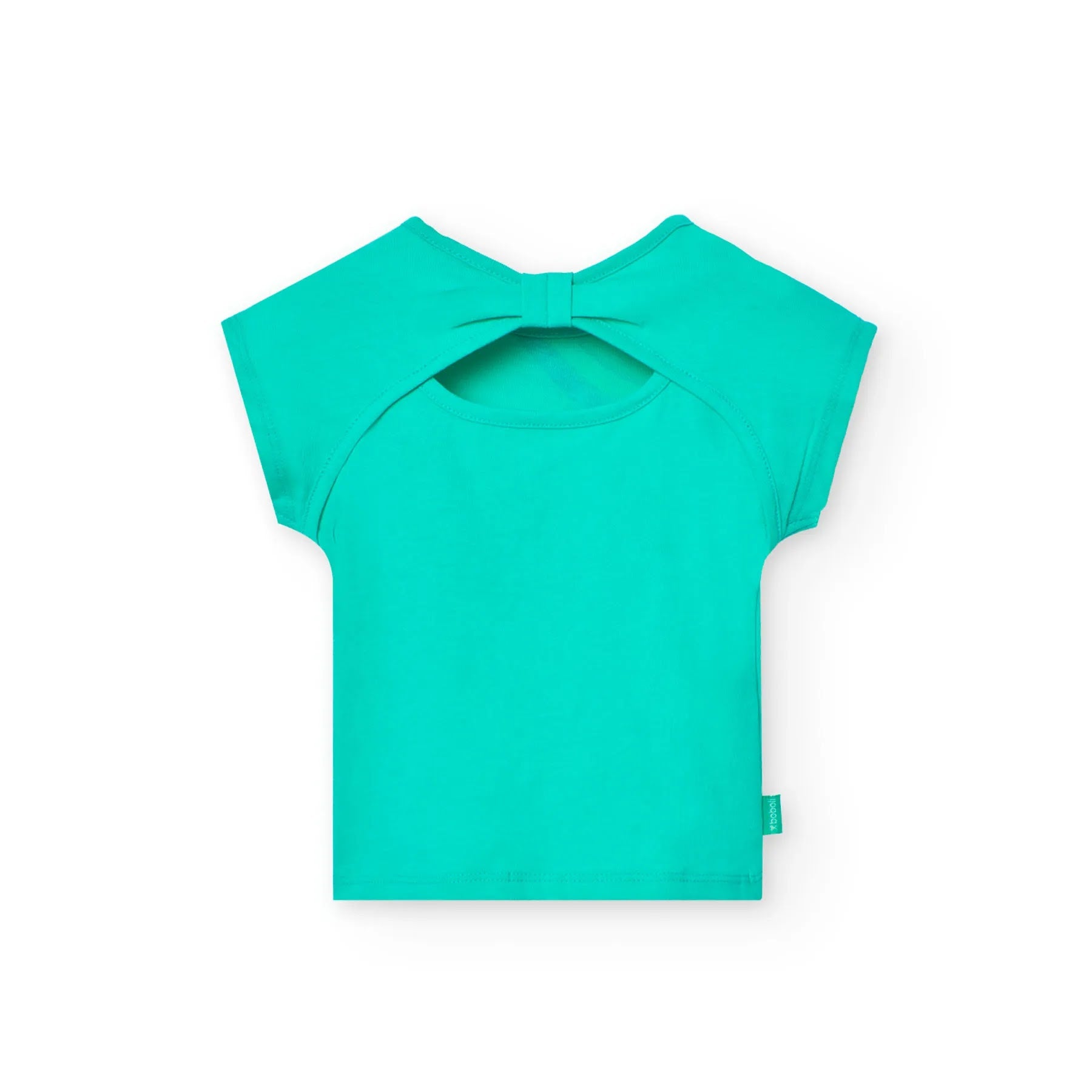T-shirt mezza manica con nodo sul retro giada