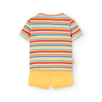 Completo t-shirt mezza manica e pantaloncini coccodrillo giallo