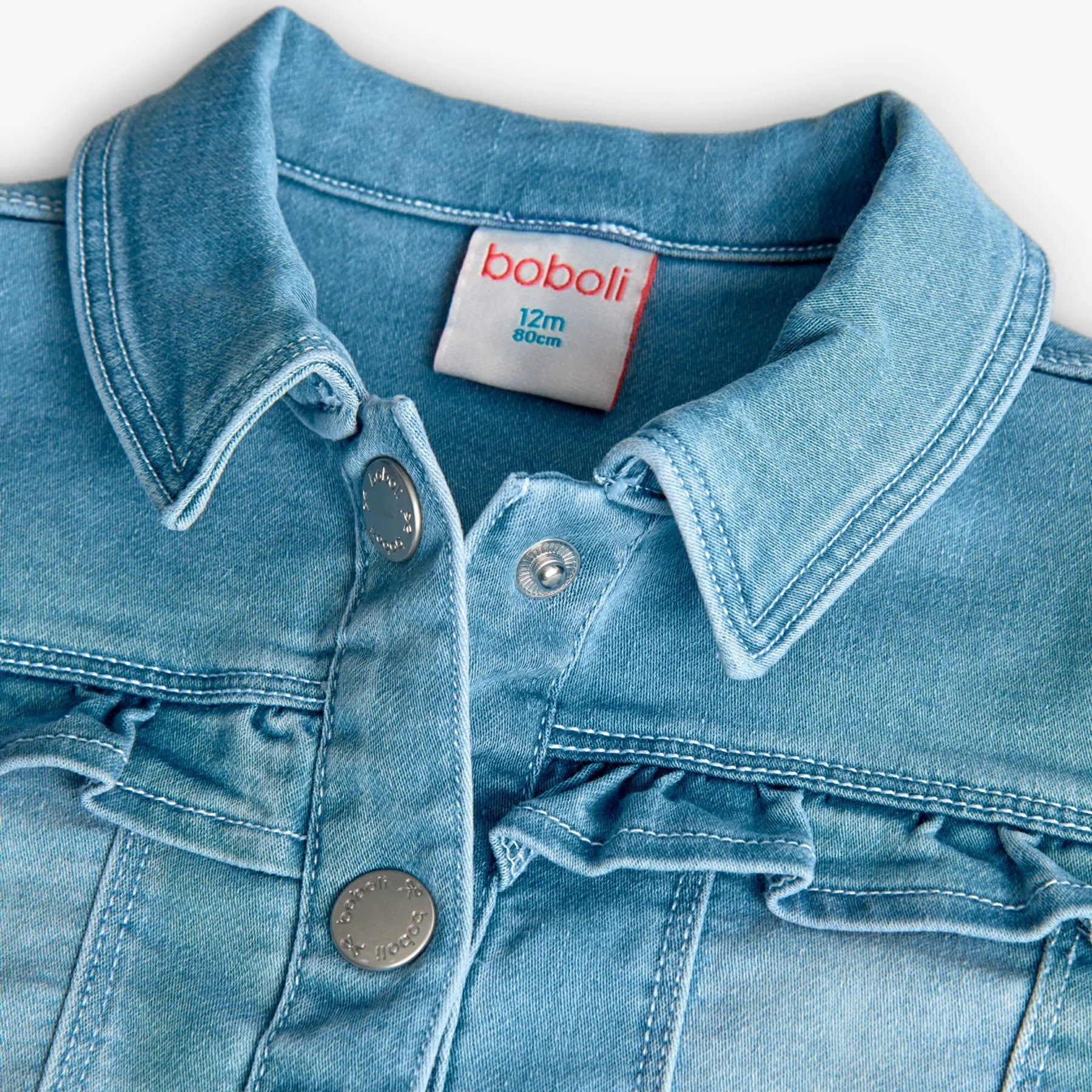 Giubbotto jeans corto blu lavato
