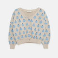 Cardigan morbido con mele all over topo