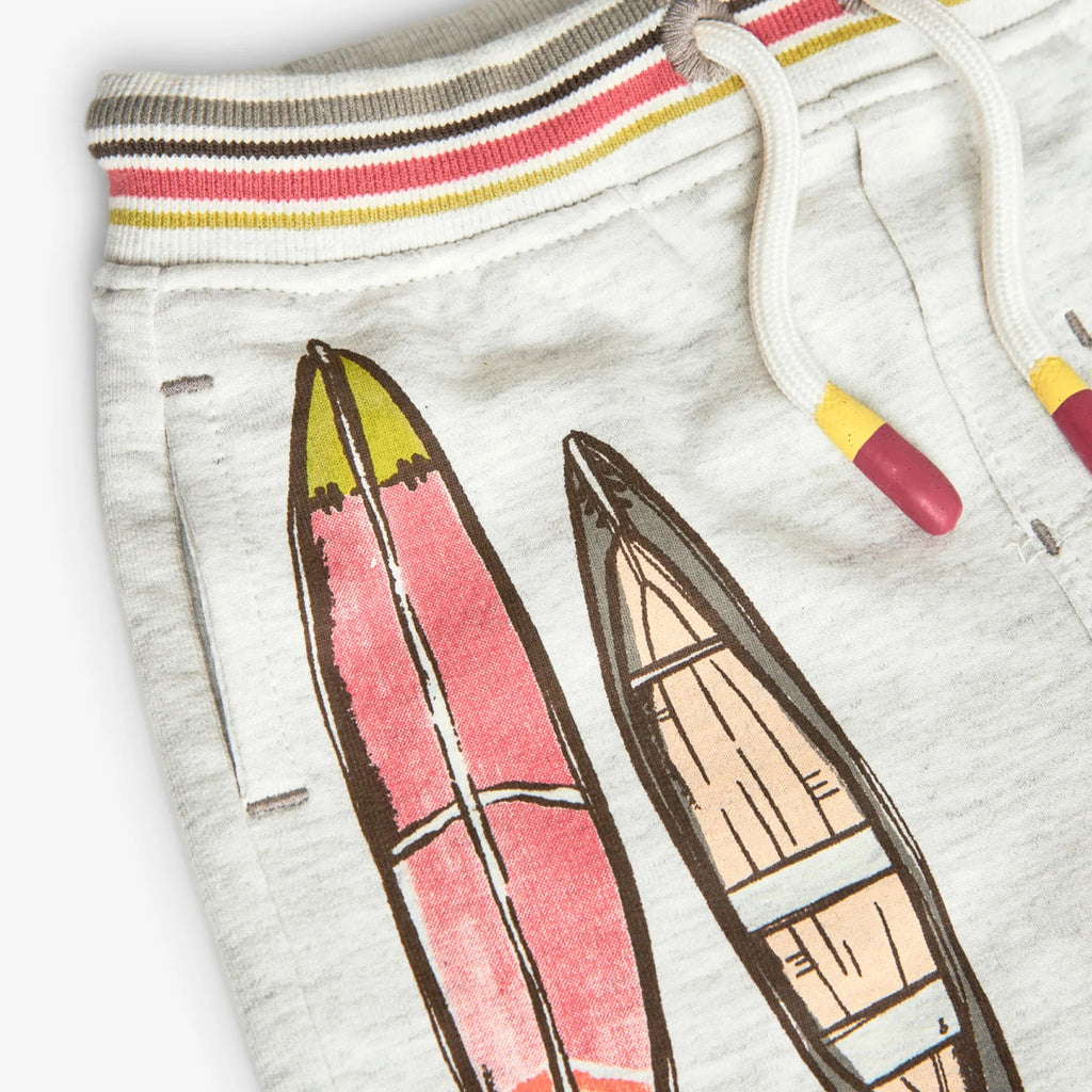 Shorts in felpa mélange con surf
