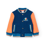 Giubbotto jeans combinato con felpa tropical sunset