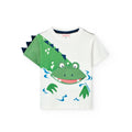 T-shirt mezza manica coccodrillo bianco