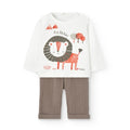 Completo t-shirt manica lunga e pantaloni lunghi mussola
