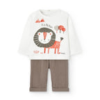 Completo t-shirt manica lunga e pantaloni lunghi mussola