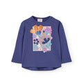 Maglietta manica lunga fiori paillettes