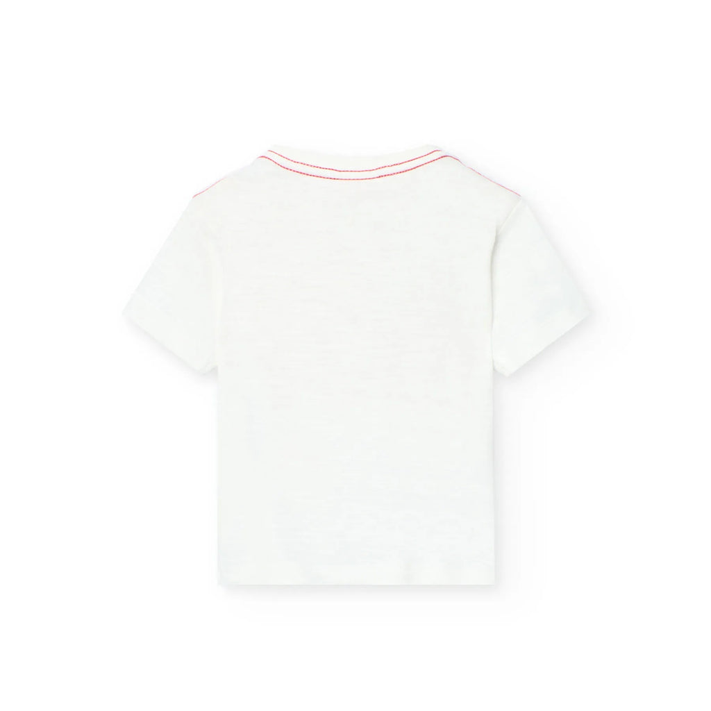 T-shirt mezza manica tropical bianco