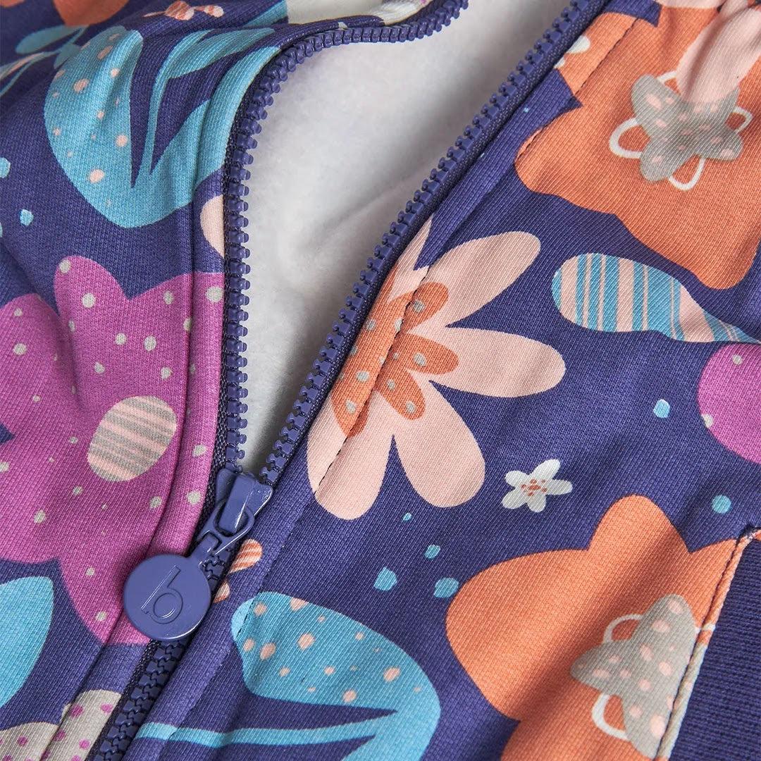 Felpa con cappuccio e tasche frontali viola