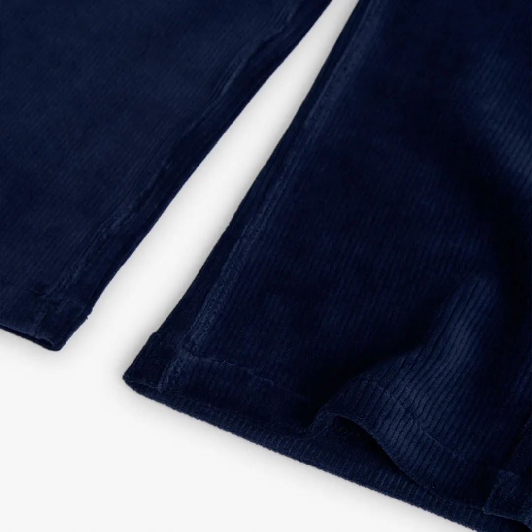 Pantaloni velluto a palazzo indaco