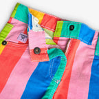 Shorts righe verticali multicolor