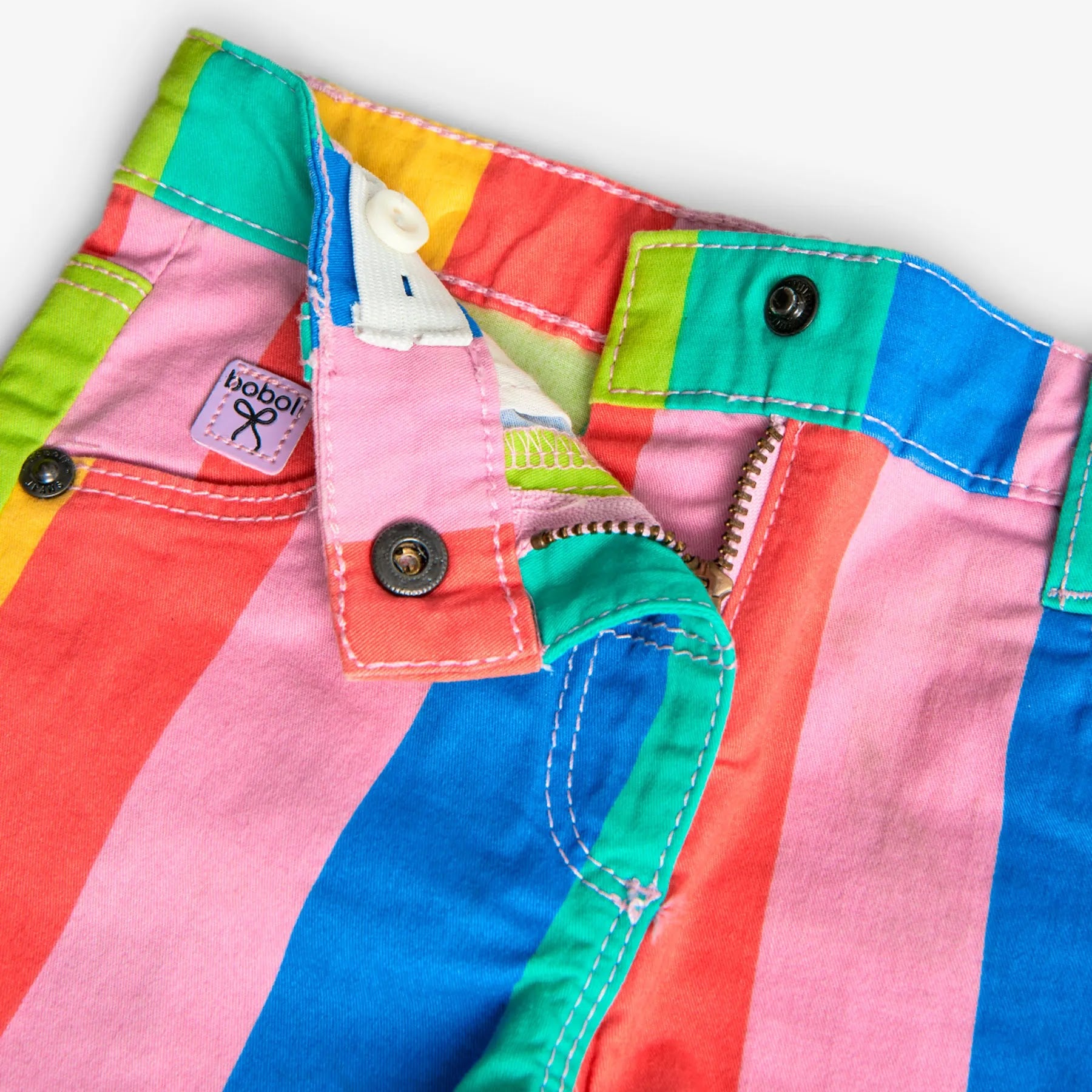 Shorts righe verticali multicolor