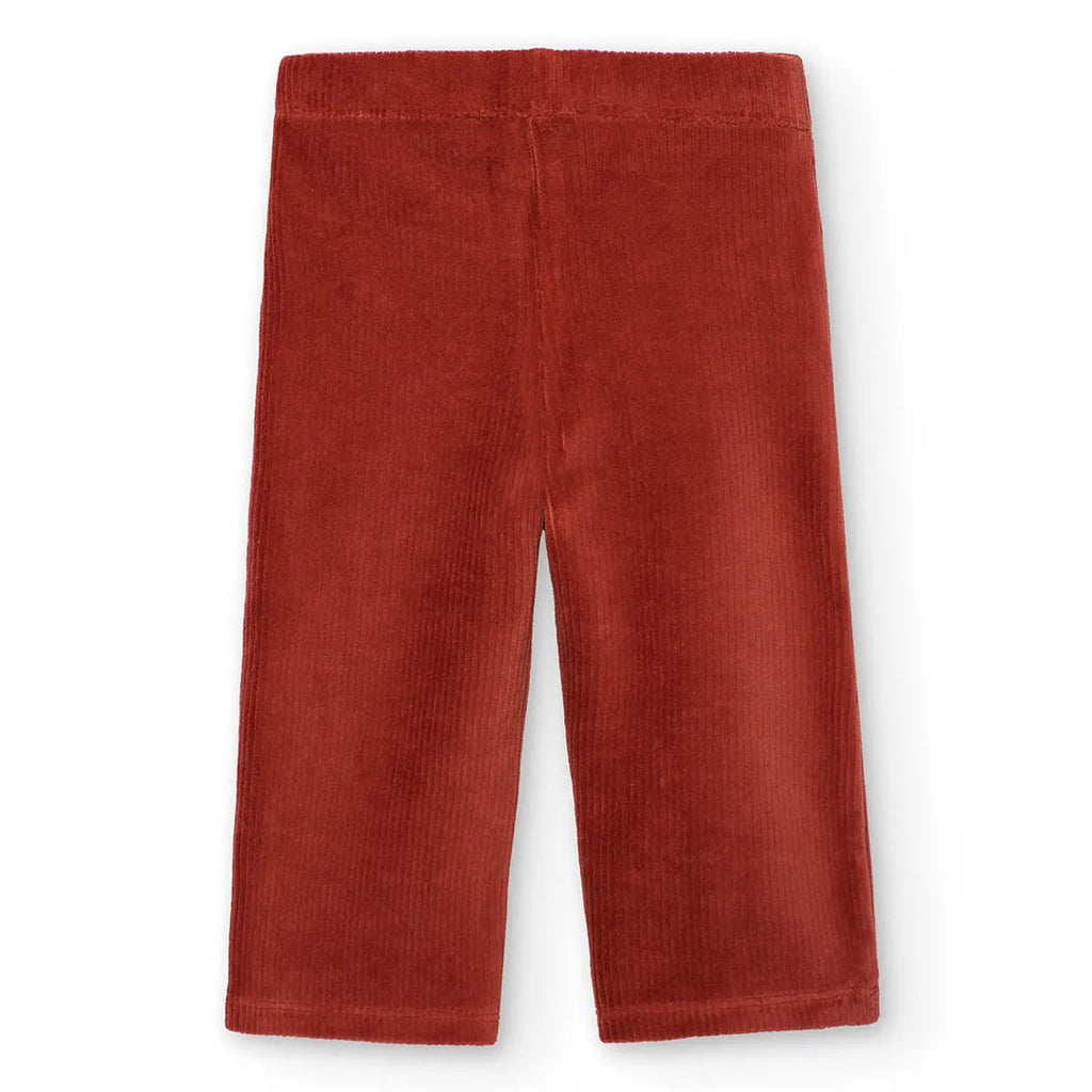 Pantalone linea dritta velluto a coste terracotta