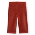 Pantalone linea dritta velluto a coste terracotta