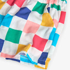 Shorts satin scacchi colorati