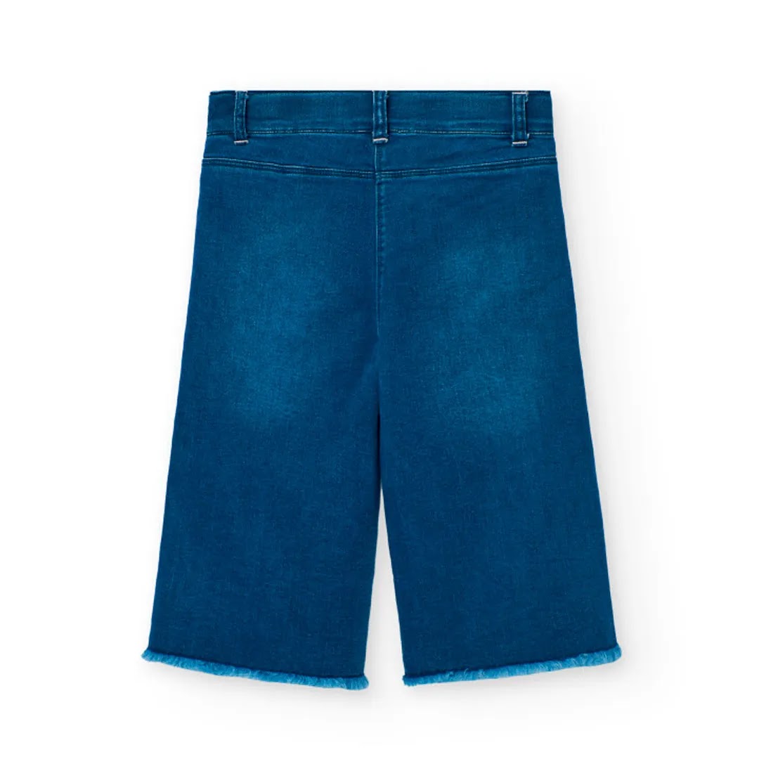 Jeans gamba dritta con applicazioni floreali