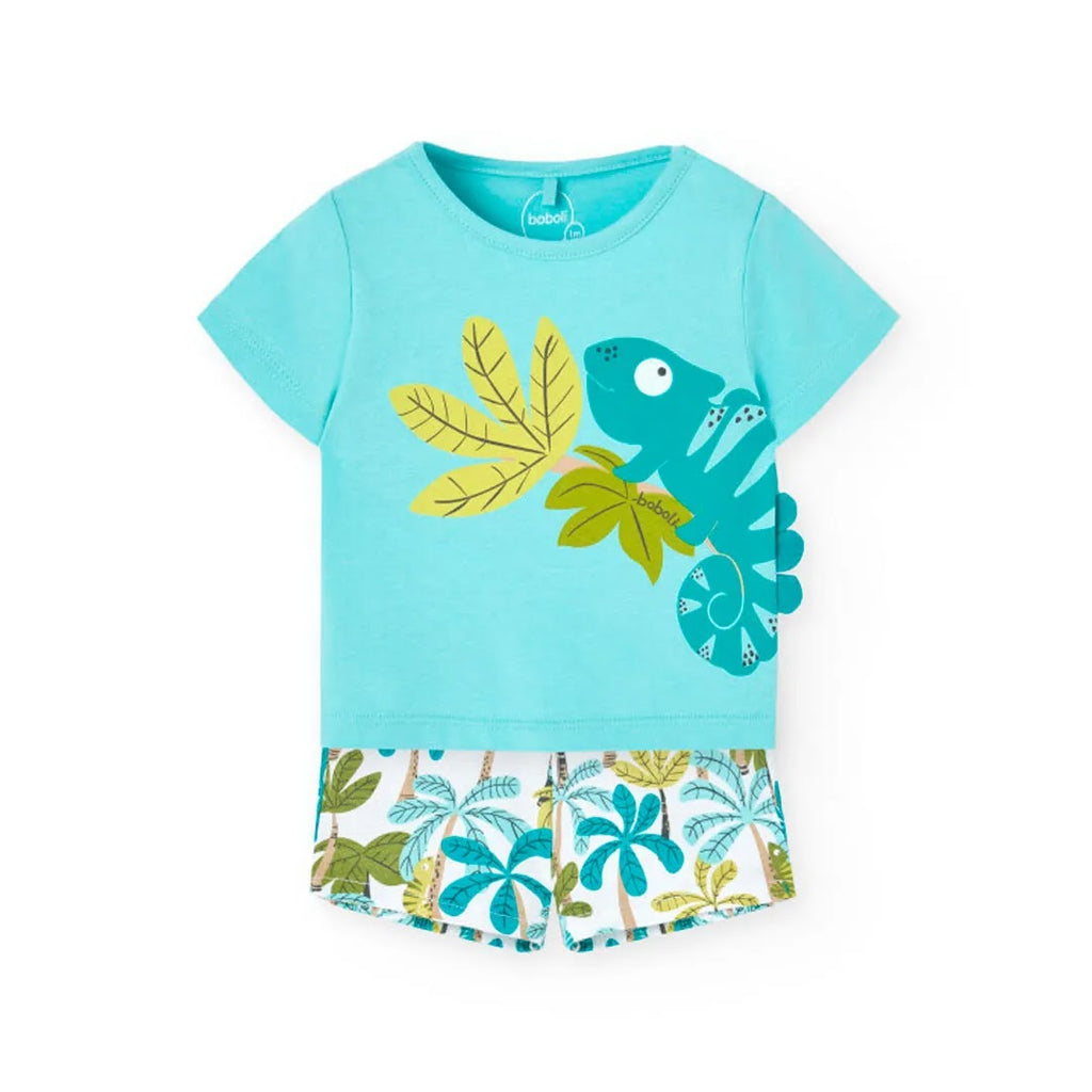 Completo t-shirt mezza manica e pantaloncino camaleonte