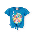 T-shirt mezza manica con nodo good summer indaco