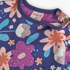 Vestito felpa fiori bambina viola