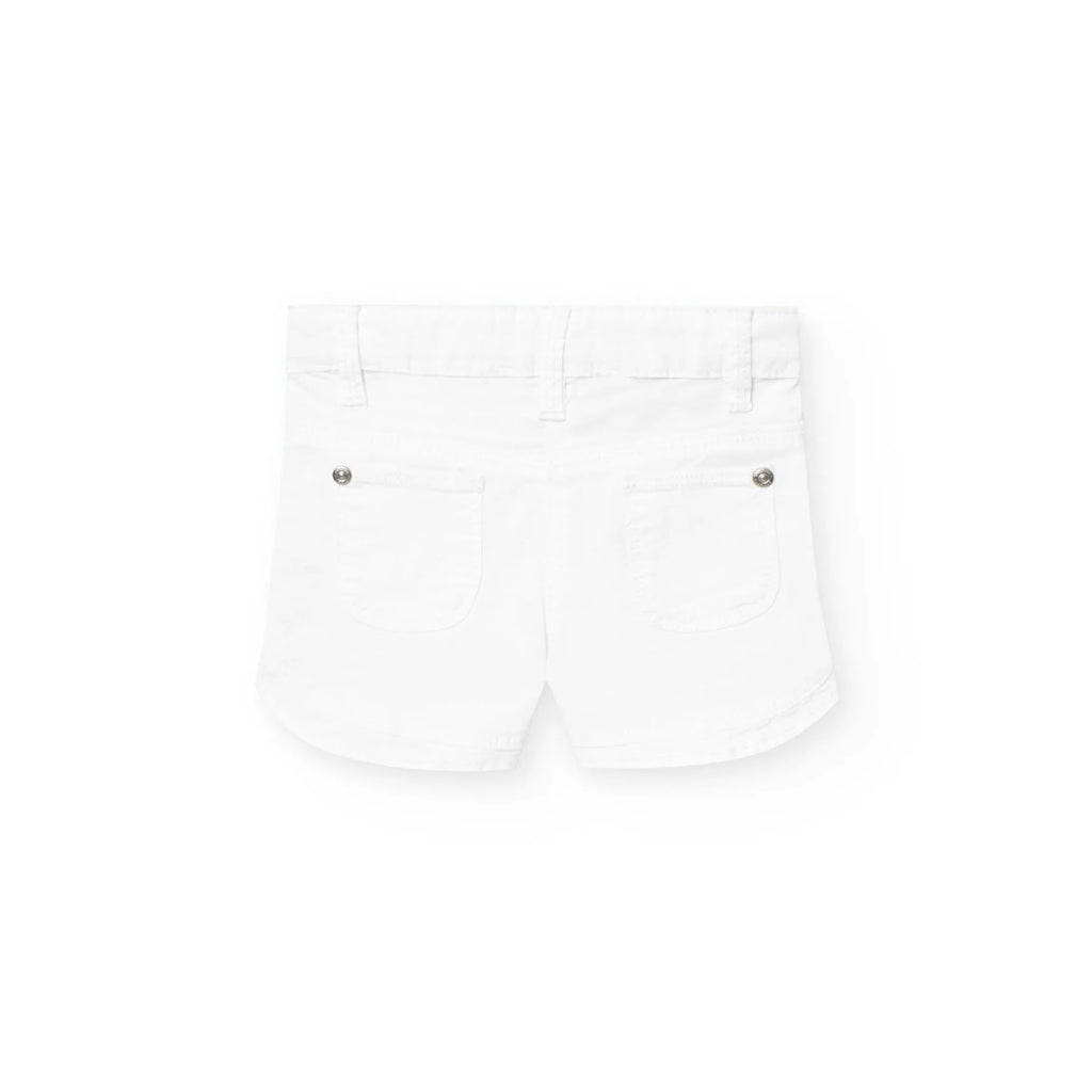 Shorts bianco orlo volant